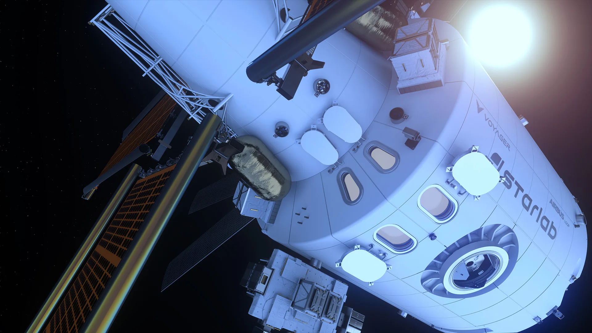 Imagen del proyecto futuro de Voyager, la estación espacial Starlab. Crédito: Voyager Technologies. Voyager astronauta privado