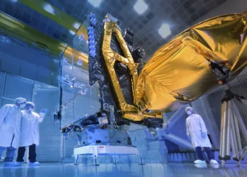 Imagen del ARSAT-1 durante su desarrollo en INVAP.
