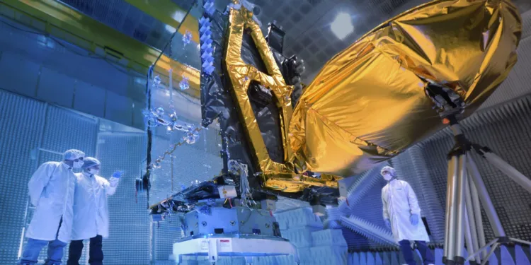 Imagen del ARSAT-1 durante su desarrollo en INVAP.
