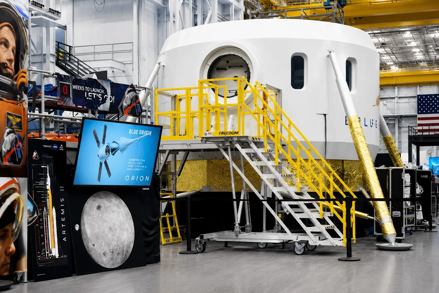 La NASA avanza hacia la Luna: Blue Origin finaliza el módulo lunar Blue Moon MK2 para entrenamiento de los astronautas del Programa Artemis.