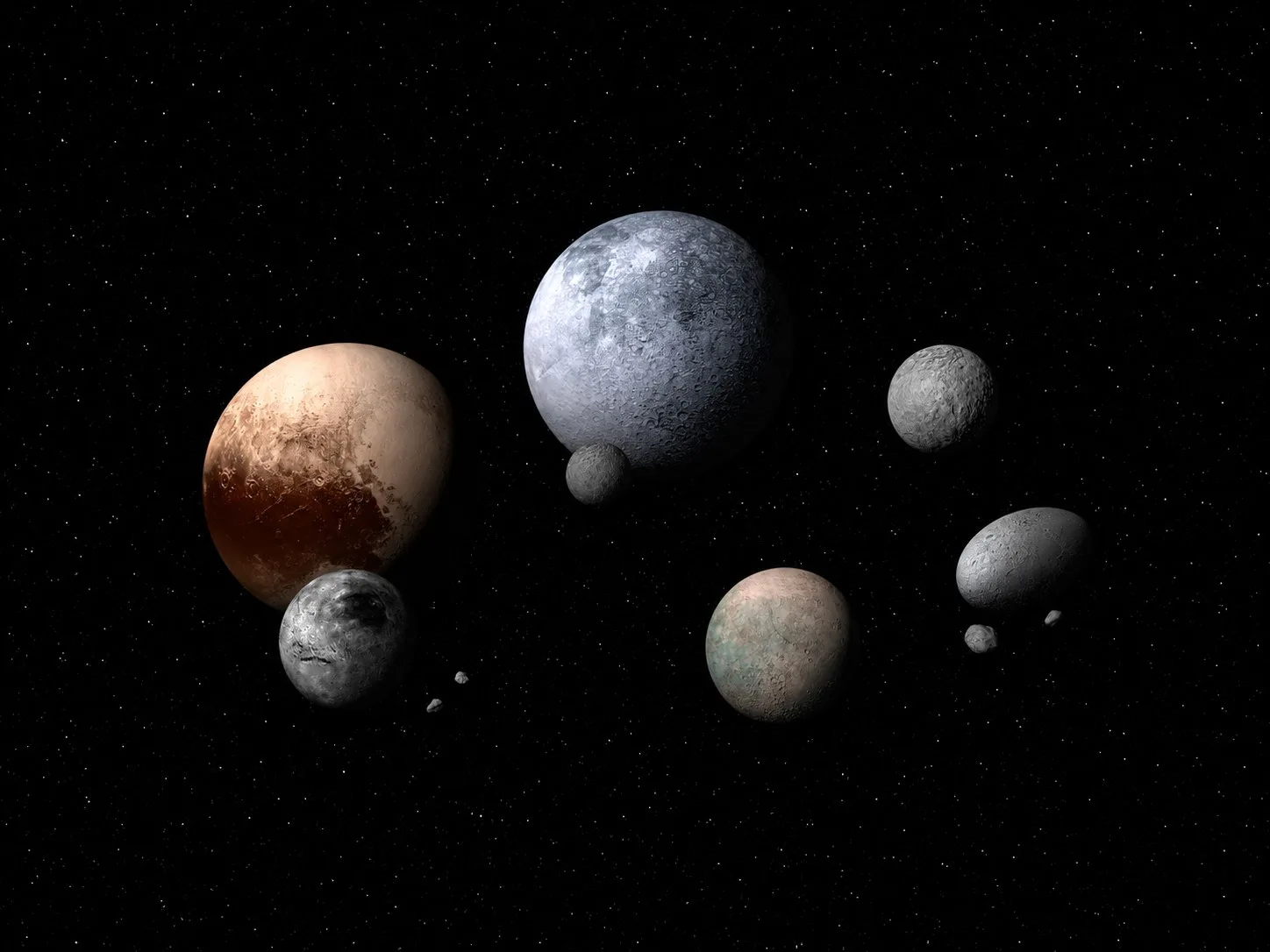 Actualmente, se reconocen cinco planetas enanos en el Sistema Solar: Ceres, Plutón, Haumea, Makemake y Eris.
