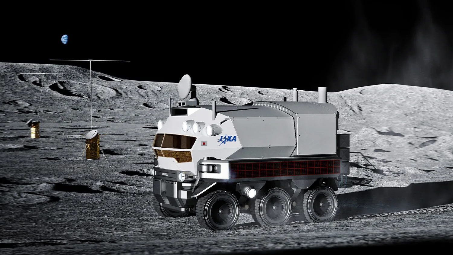 Imagen conceptual del Rover de la Agencia de Exploración Aeroespacial de Japón en la superficie lunar.