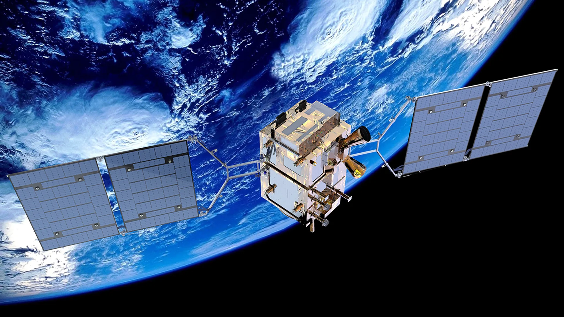 Imagen ilustrativa del SABIA-Mar, el nuevo satélite de observación que Argentina desarrolla en Bariloche.
