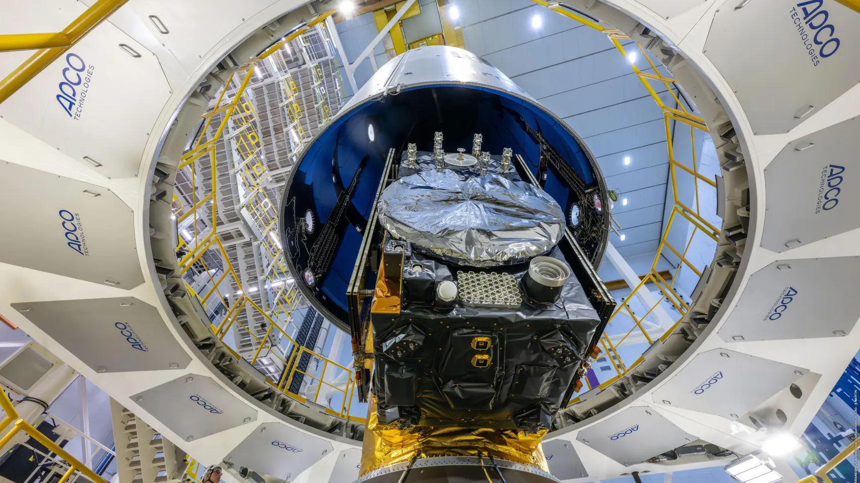 Galileo es el sistema europeo de navegación satelital. En la imagen se observa uno de sus satélites.