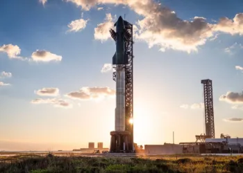 Imagen del cohete reutilizable Starship de SpaceX.