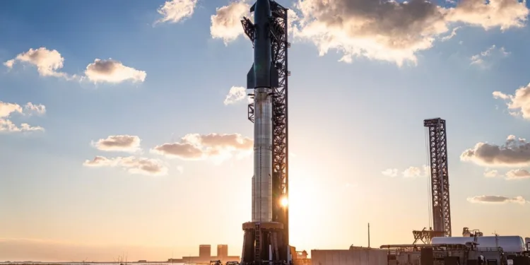 Imagen del cohete reutilizable Starship de SpaceX.