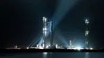 La nave Starship, preparado en la plataforma de SpaceX, Starbase. Crédito: SpaceX.