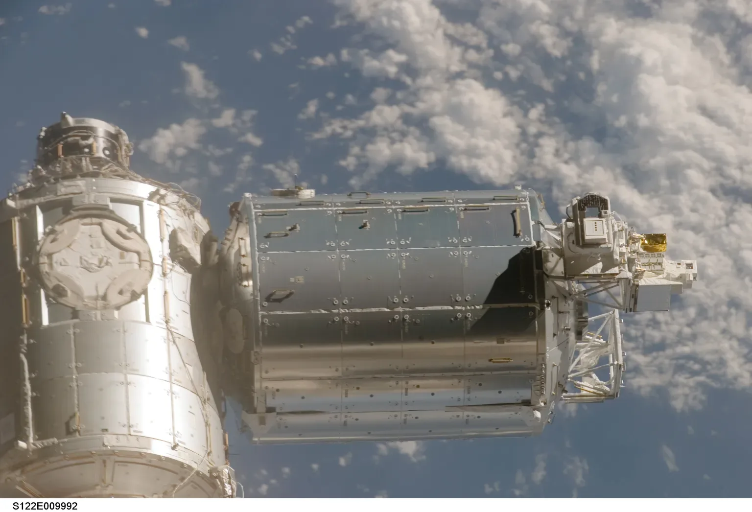 Imagen del módulo Columbus: Crédito: NASA. Estación espacial Internacional