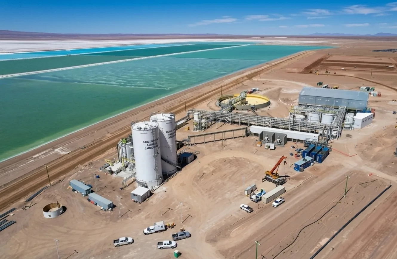 Imagen de planta jujeña de Cauchari-Olaroz, destinada a la minería de litio.