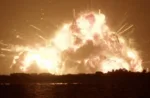 Imagen de la explosión del cohete New Glenn en Cabo Cañaveral, Florida.