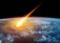 Imagen de meteorito impactando en la Tierra. Panspermia