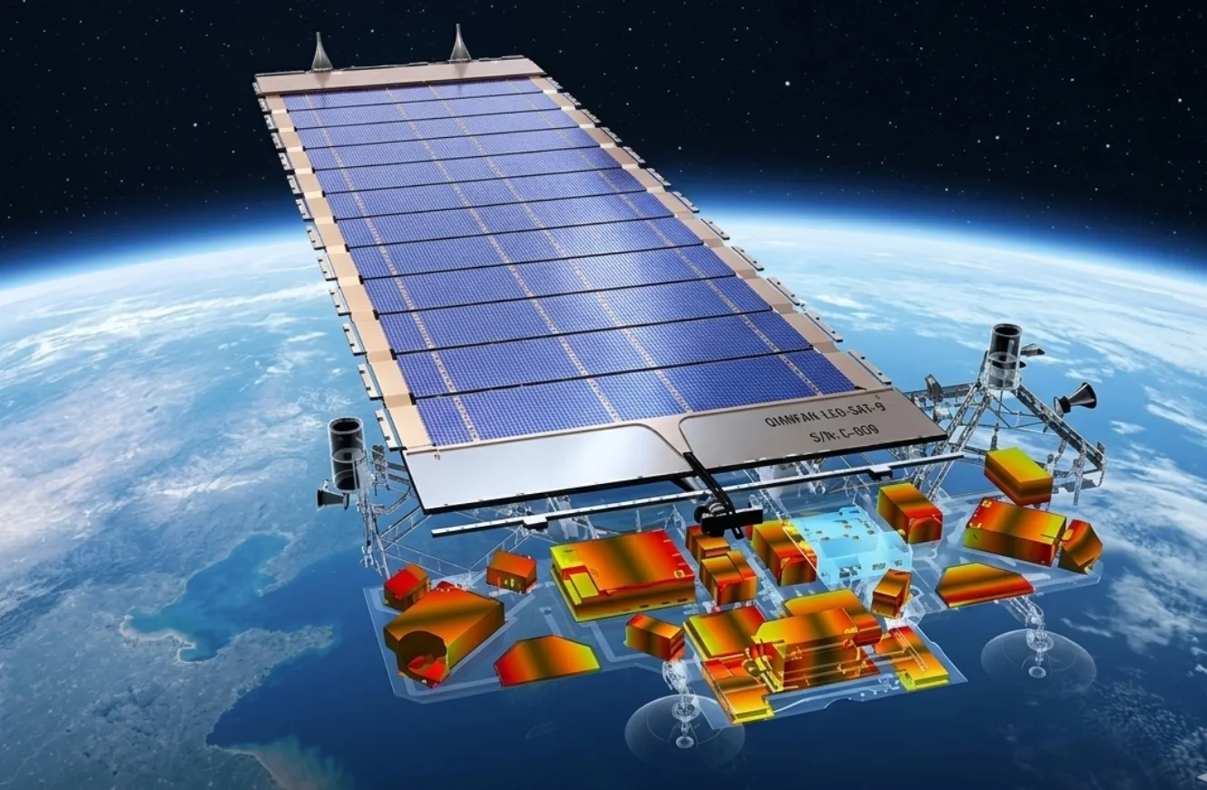Imagen del satélite chino Qianfan. El cohete Long March 8 transportó el noveno lote de esta constelación china de satélites esta pasada madrugada.