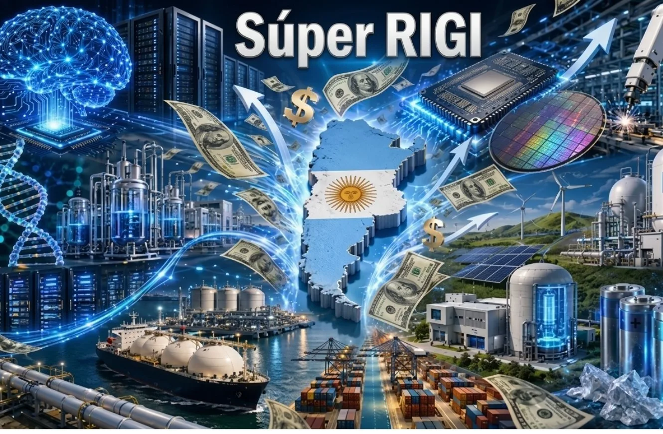 El plan de inversión Súper RIGI, destinado a promover las áreas tecnológicas argentina de alto valor agregado.