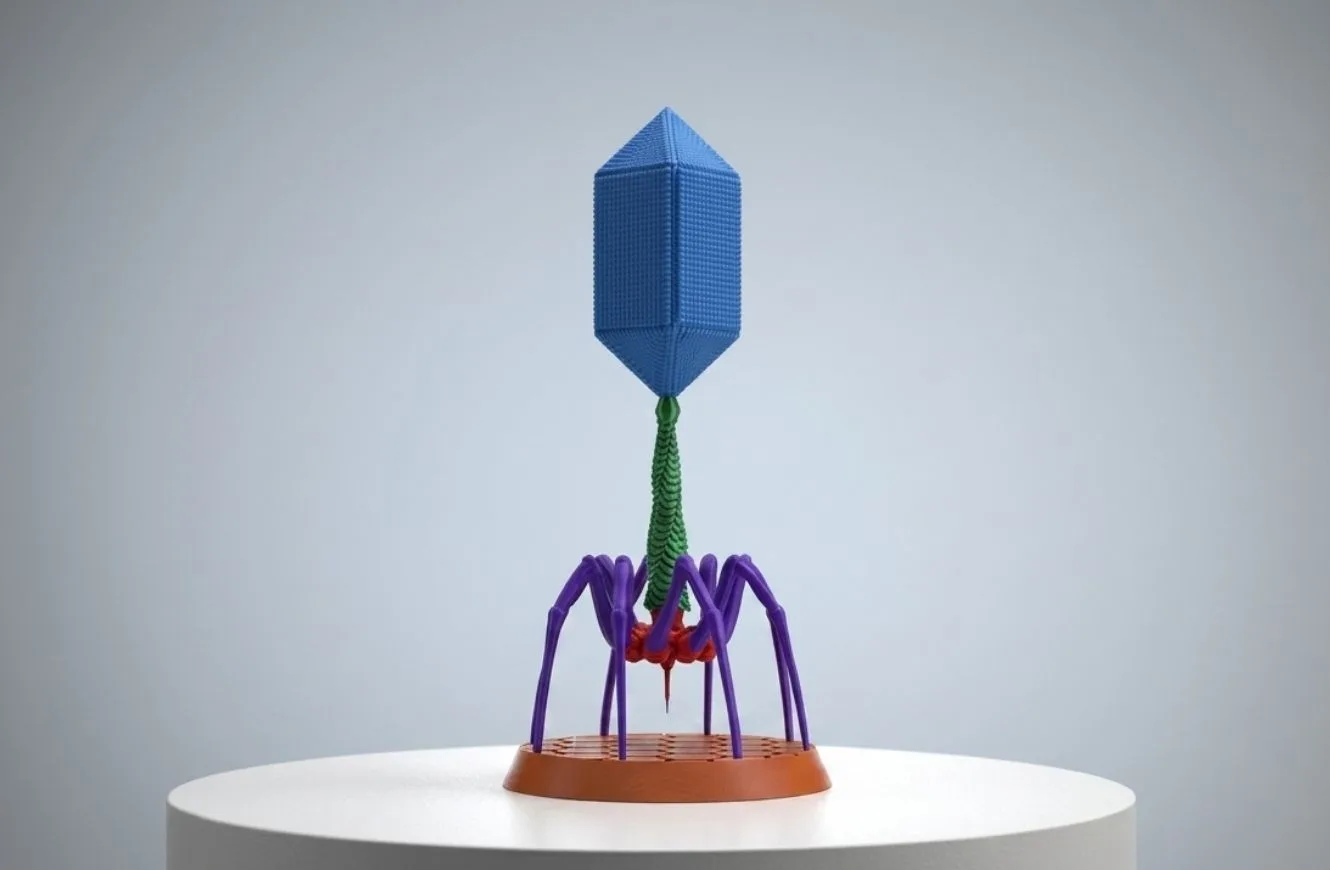 Imagen de virus generado por una impresora 3D. Brasil impresión 3D