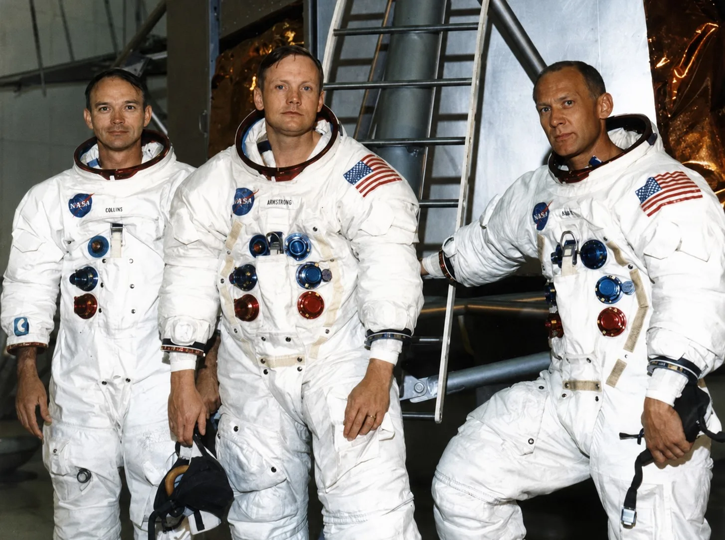 La tripulación de la misión Apolo 11 de la NASA, que llevo por primera vez a humanos a la superficie de la Luna.