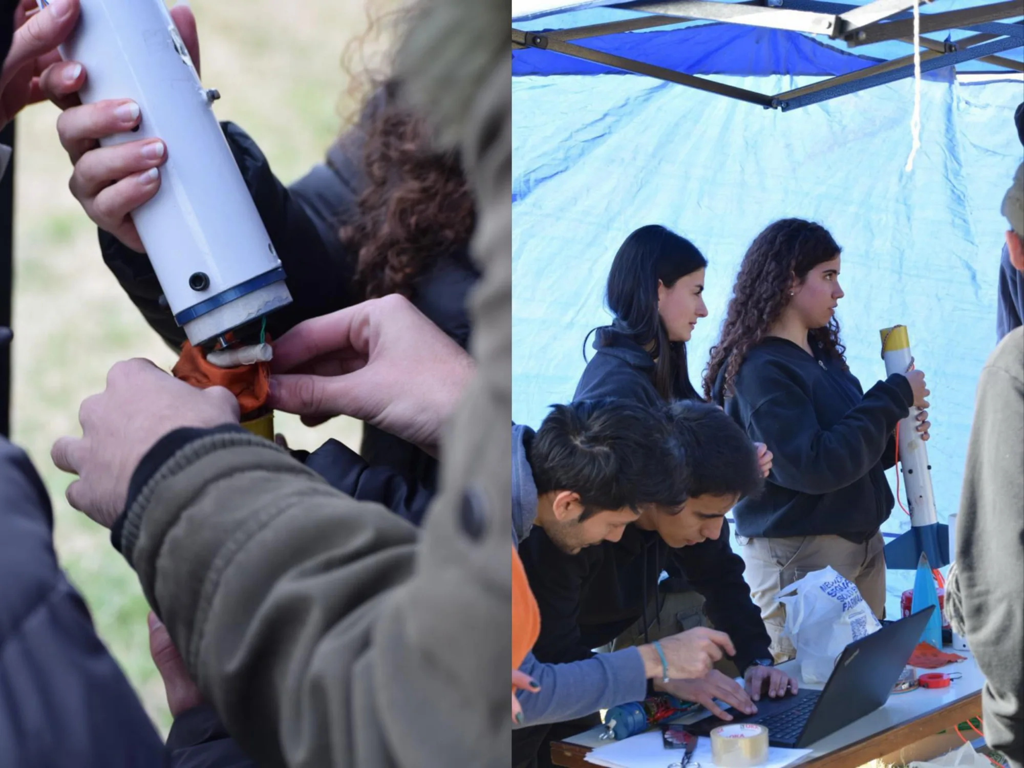 Preparaciones del cohete durante la última jornada de lanzamiento del GCE.