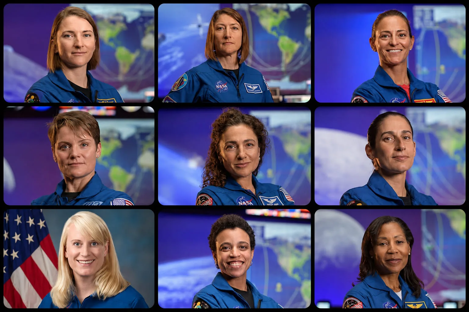 Las candidatas femeninas de la NASA a viajar en las próximas misiones del Programa Artemisa.