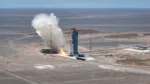 LandSpace completa un fuego estático del cohete ZhuQue-3 Y2 en la Zona Piloto de Innovación Espacial Comercial Dongfeng, en el noroeste de China.