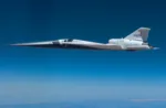 Imagen del avión supersónico de la NASA X-59. Crédito: NASA.