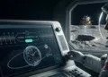 Imagen ficcionada del software operativo LTE440 para sincronizar el tiempo entre la Luna y la Tierra.