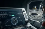 Imagen ficcionada del software operativo LTE440 para sincronizar el tiempo entre la Luna y la Tierra.
