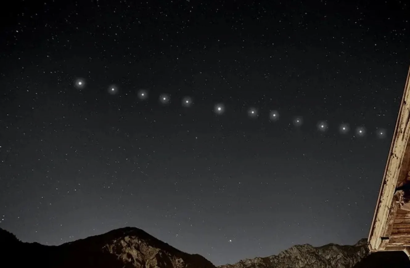 Imagen de la constelación de satélites Starlink de SpaceX.