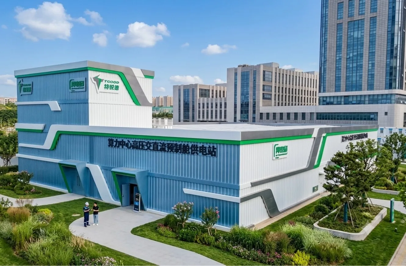 Imagen de la primera estación de energía prefabricada, destinada a generación y almacenamiento de datos de la IA.