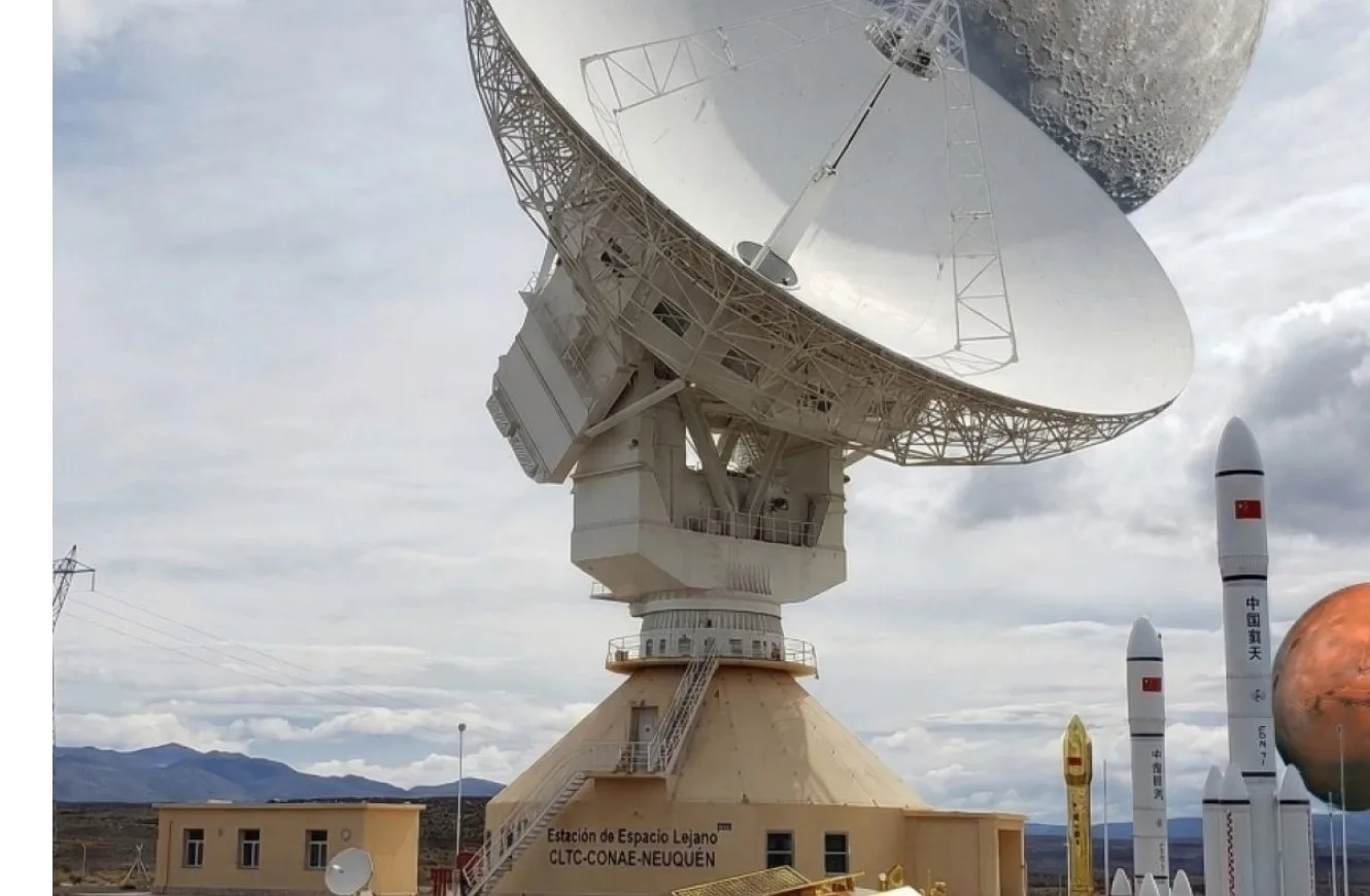 Imagen de la Estación de espacio profundo CLTC en Bajada del Agrio, Neuquén.