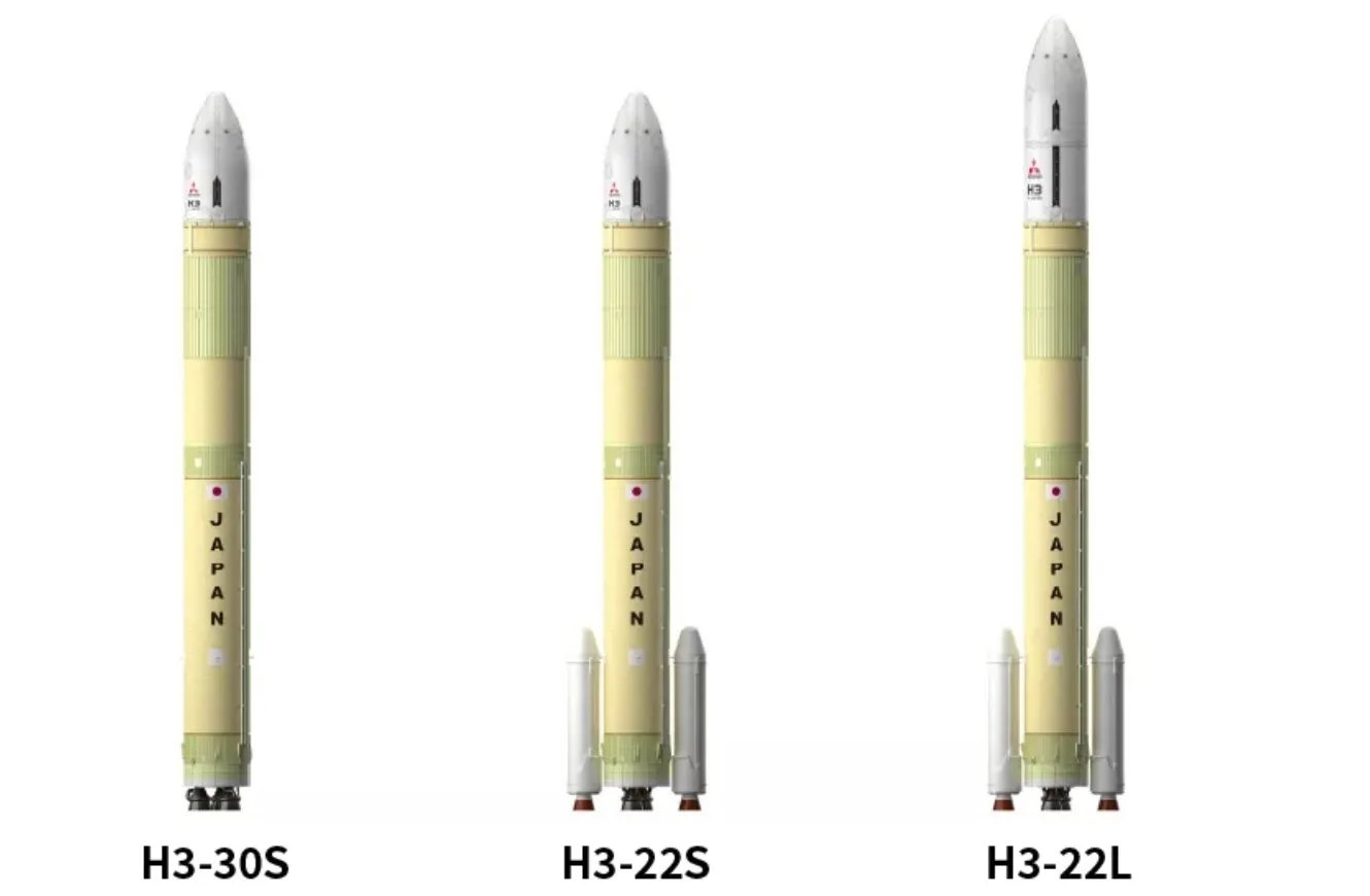 Imagen de la familia de cohetes H3 desarrollados por la Agencia Espacial japonesa. Crédito: JAXA.