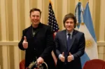 Imagen de Javier Milei (derecha) y Elon Musk (izquierda). Argentina Starship