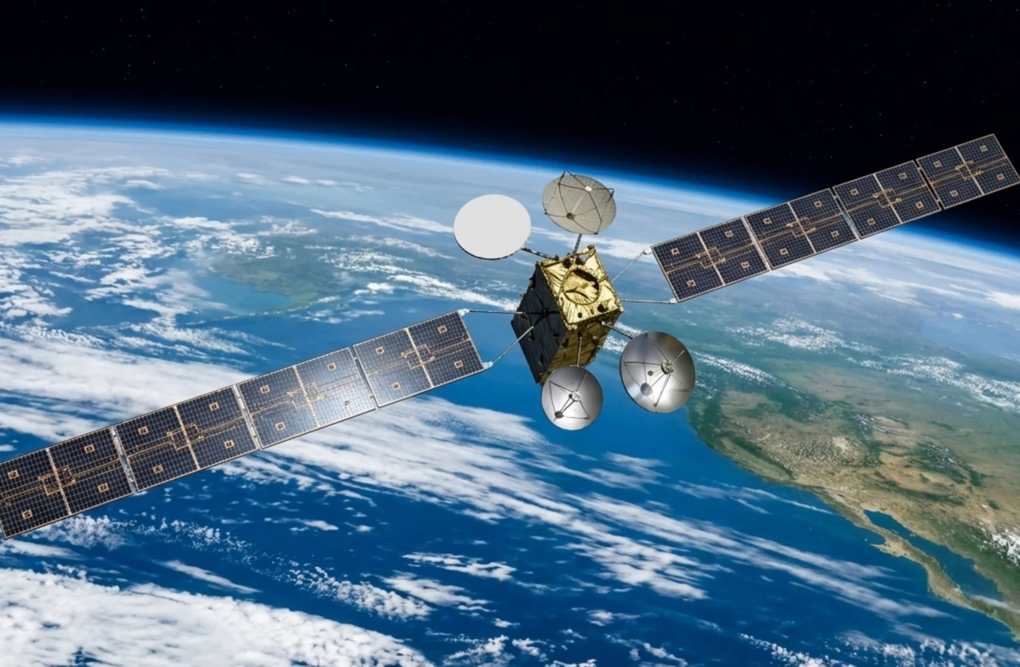 Imagen del Satélite Geoestacionario de Defensa y Comunicaciones Estratégicas (SGDC-1) brasileño. satélites brasil