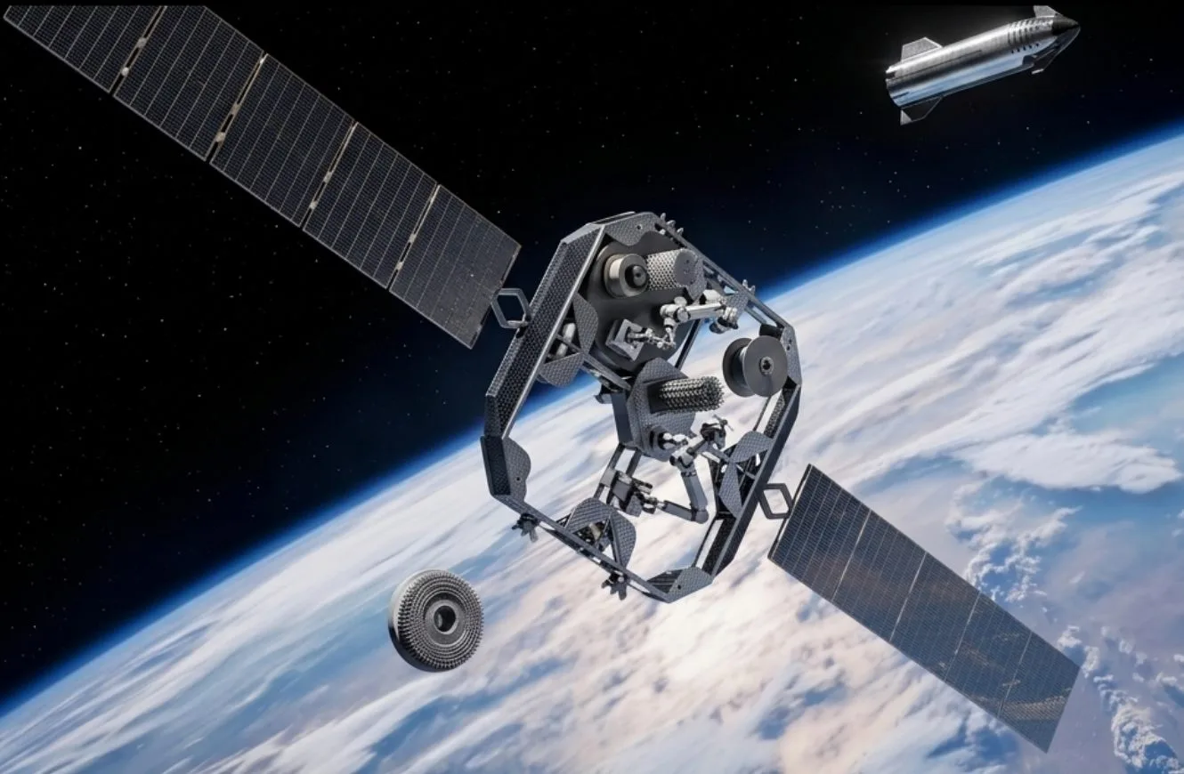 Imagen de la cápsula de SpaceX, Starfall, un módulo de construcción espacial.