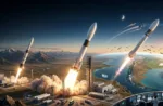Representación artística del despliegue simultáneo de los tres vectores que lideran la carrera hacia la órbita en Argentina: el ultraligero Aventura de TLON Space (izquierda), la icónica familia Tronador de VENG (centro) y el remolcador de última milla Chimera de Epic Aerospace (derecha). Un ecosistema que combina el legado científico estatal con la agilidad del modelo startup.