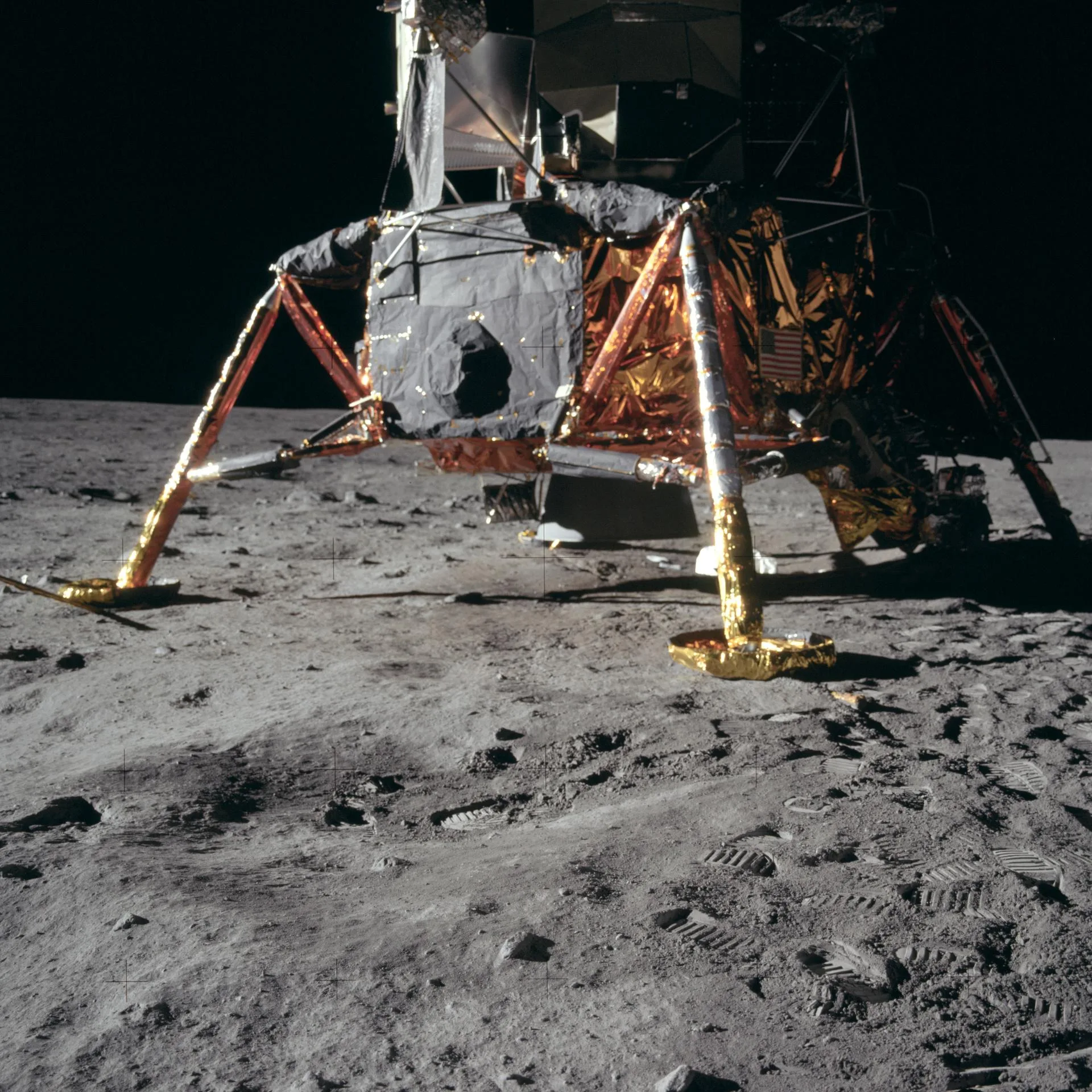 El 20 de julio de 1969, los astronautas de la misión Apolo 11, se convirtieron en los primeros humanos en pisar la superficie de la Luna. Crédito: NASA.
