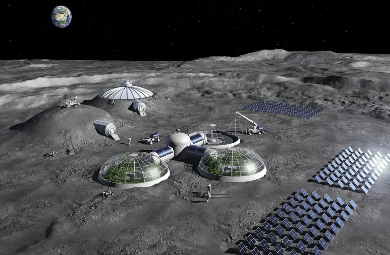 Imagen representativa de una base en la Luna.