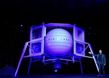 Imagen del prototipo de la estructura del módulo de descenso Blue Moon.