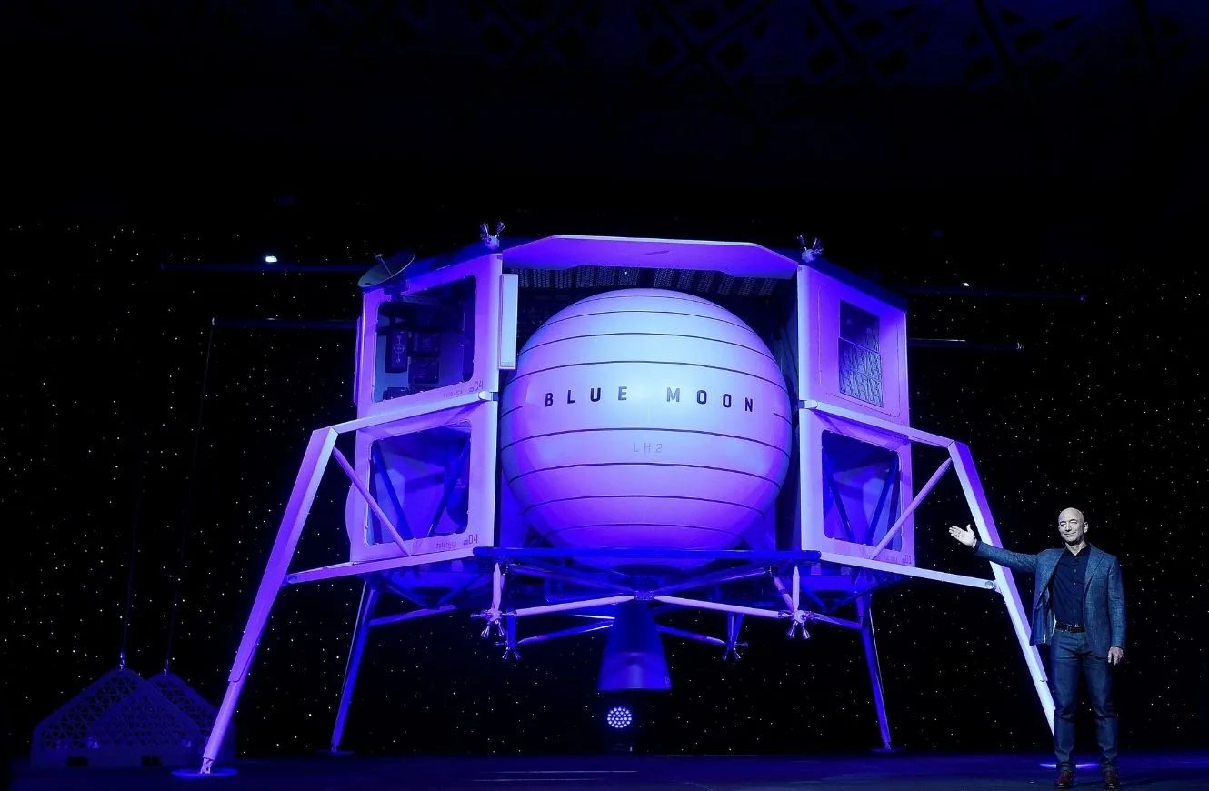Imagen del prototipo de la estructura del módulo de descenso Blue Moon.