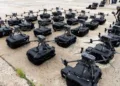 Imagen de los robots Brave1, las unidades robóticas buscan asumir progresivamente la totalidad de la logística militar de primera línea, minimizando la exposición de las tropas a la detección y fuego de los drones FPV.