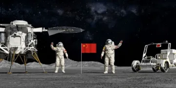 Recreación del módulo lunar Lanyue con el rover de CAST (CMS). programa lunar chino