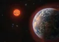 Imagen artística de exoplaneta habitable.