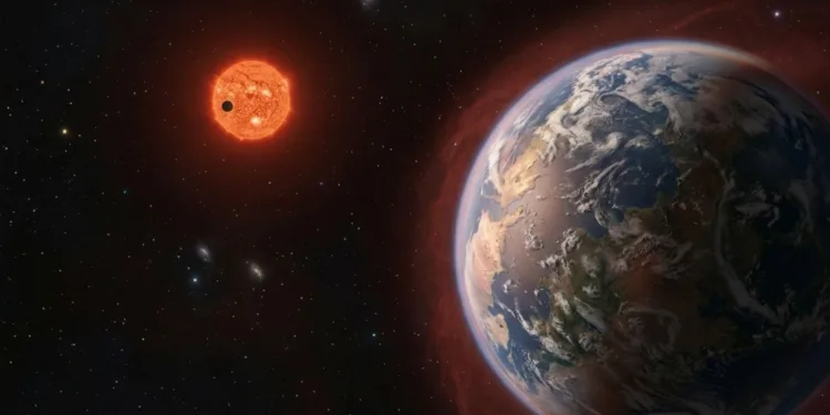 Imagen artística de exoplaneta habitable.