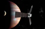 Imagen de la sonda Juno observando el entorno de Júpiter.