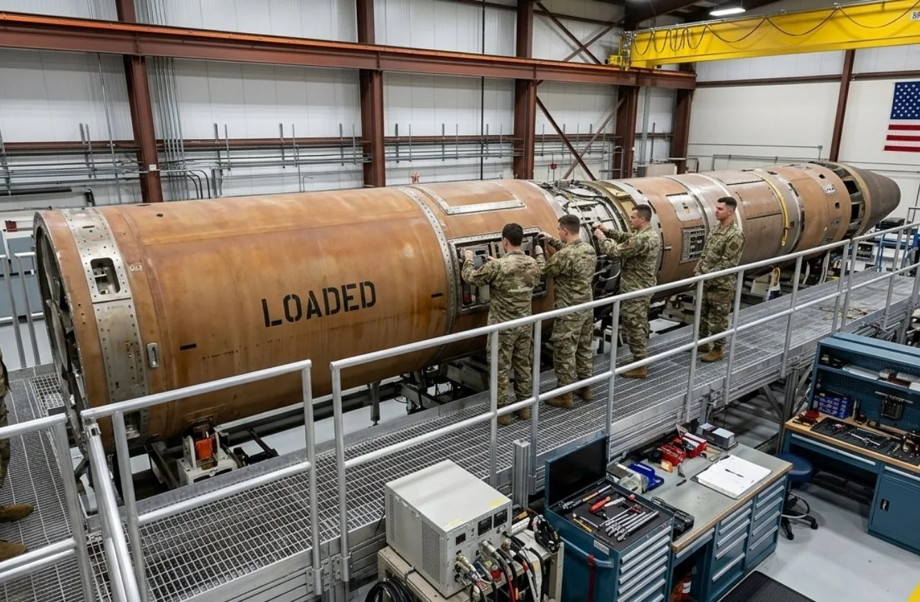 Imagen del LGM-30G Minuteman III, el cual será reemplazado por la flota Sentinel.