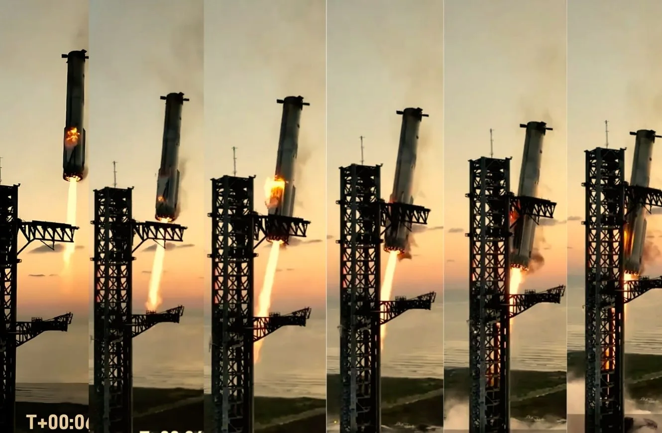 Imagen de la secuencia de despegue de la nave Starship de SpaceX. Starship vuelos.