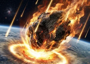 Representación artística del impacto del asteroide Chicxulub.