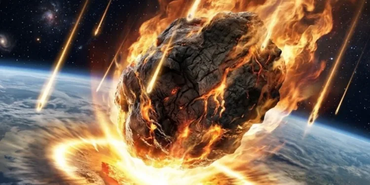 Representación artística del impacto del asteroide Chicxulub.