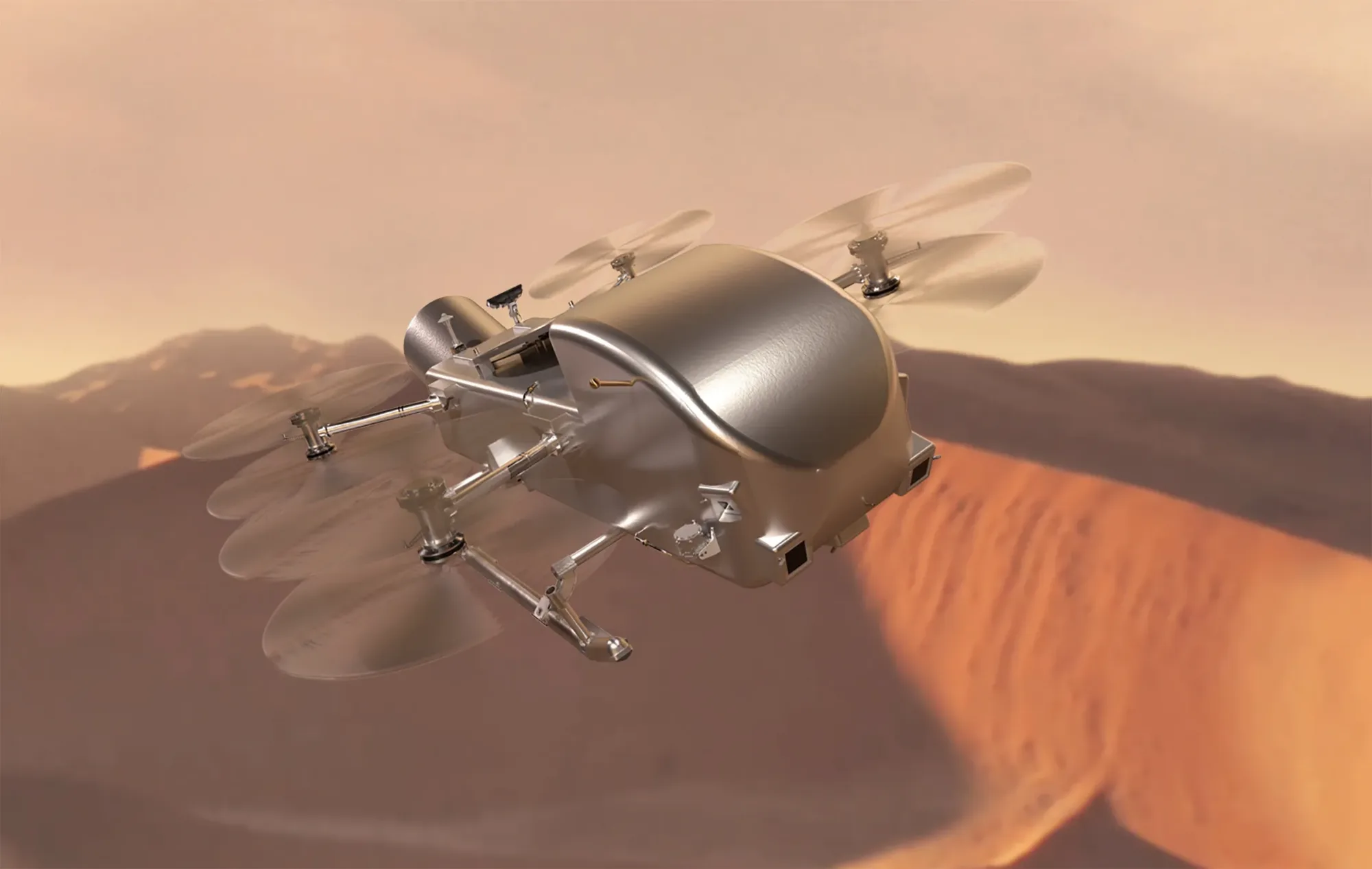 NASA avanza con la integración de Dragonfly, el dron nuclear que explorará Titán, la luna más grande de Saturno.