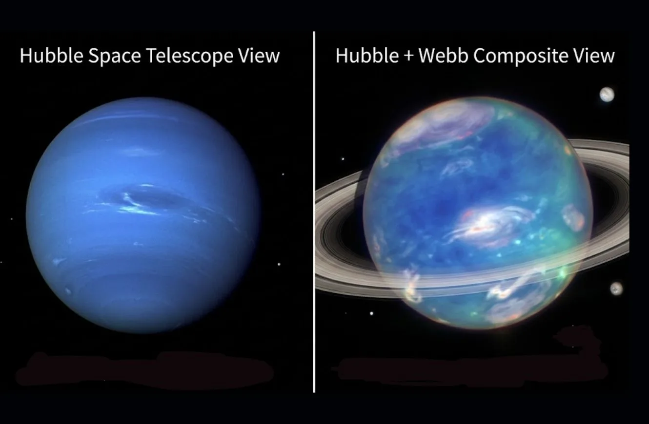 Imagen de Neptuno capturada por el Telescopio espacial Hubble.