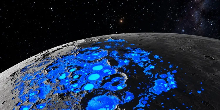 NASA e IBM desarrollaron un modelo de inteligencia artificial (IA) entrenado con datos obtenidos por distintas misiones lunares para identificar cráteres, estudiar formaciones volcánicas y estimar regiones con potencial presencia de hielo. Crédito: NASA.