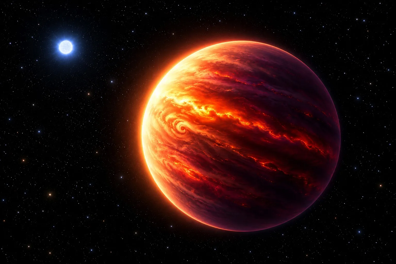 KELT-9 b es un planeta caliente cuya temperatura supera la de algunas estrellas.
